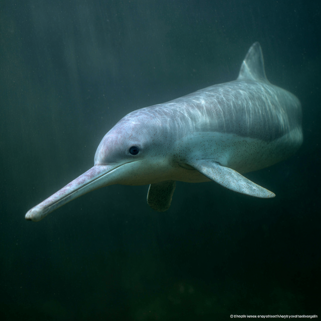 The baiji's pale blue-grey body, long upturned beak, and small triangular dorsal fin made it unmistakable—a species rendered functionally blind in the industrial cacophony of the modern Yangtze.