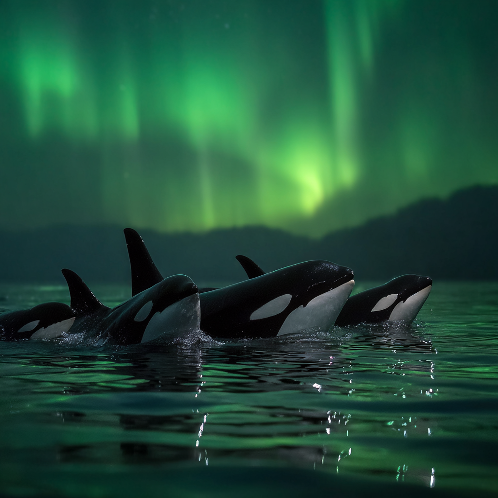 An orca pod demonstrates the sophisticated cooperative hunting strategies that have made them the ocean's most successful apex predator.